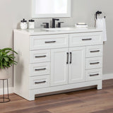 Style Selections Cauley 48-in White Single Sink Bathroom Vanity with White Cultured Marble Top