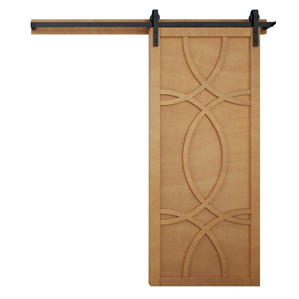 42 in. x 84 in. Hollywood Bright White Wood Sliding Barn Door with Hardware Kit - Super Arbor
