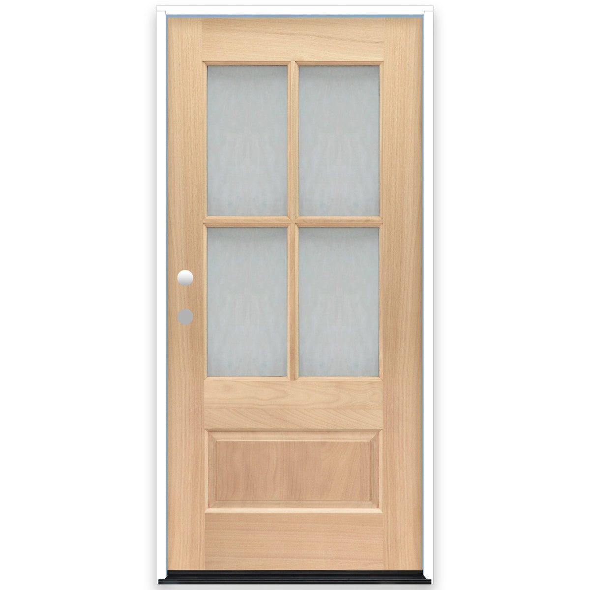 Creative Entryways Solid Mahogany 3/4 Lite Prehung Front Door with Textured Glass