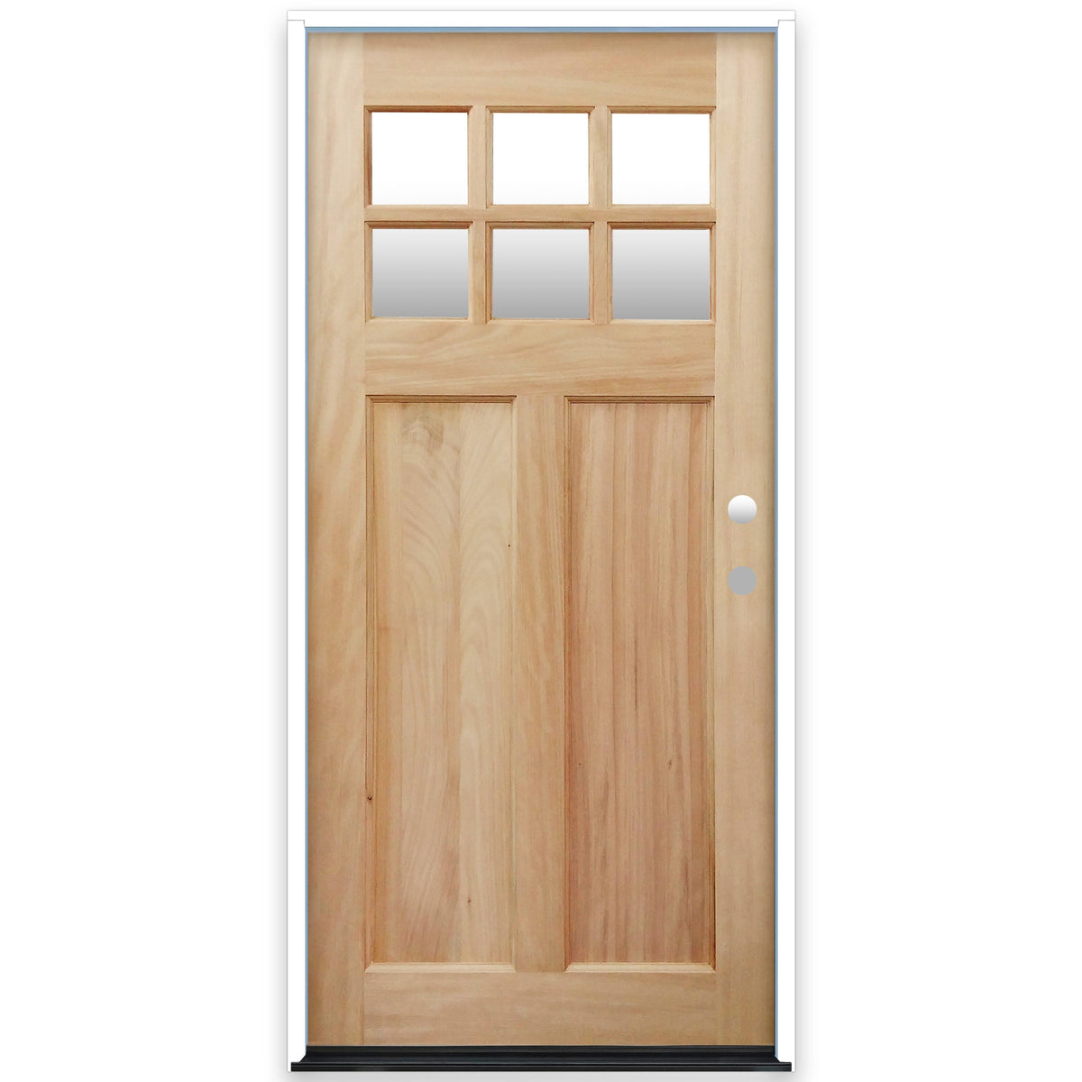 Creative Entryways 36-in x 80-in Craftsman Unfinished Prehung Mahogany Front Door with Clear Glass