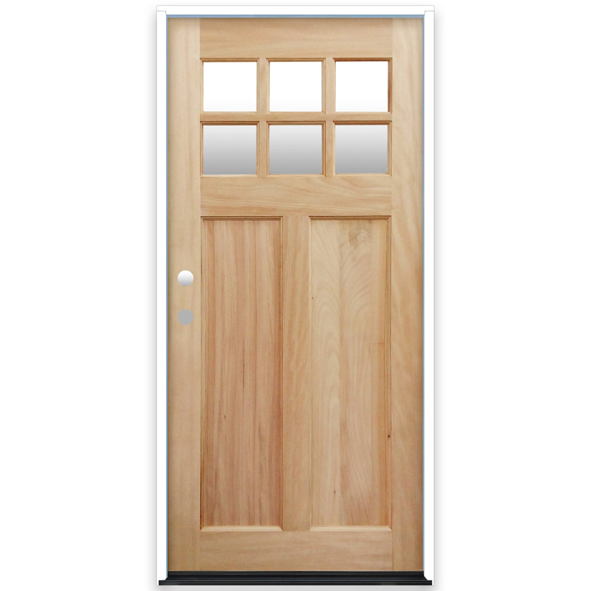 Creative Entryways Unfinished Wood Craftsman Front Door with Clear Glass