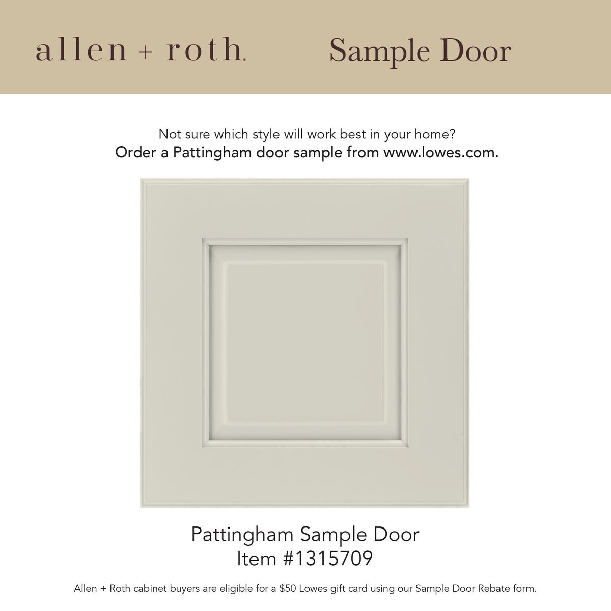 allen + roth Pattingham 33-in W x 34.5-in H x 24-in D Harbor 1-Drawer Base Fully Assembled Cabinet (Raised Panel Slab Door Style)