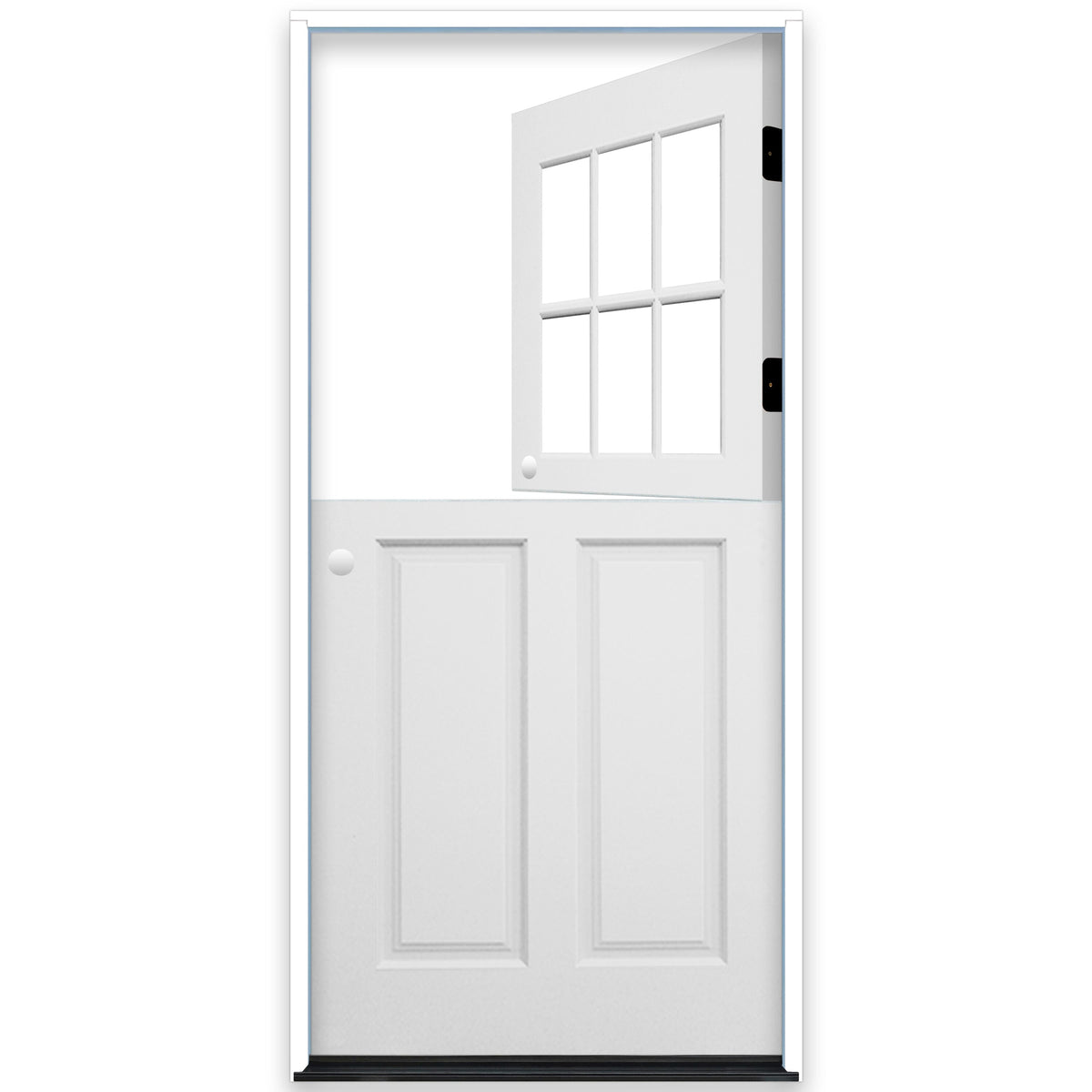 Creative Entryways Craftsman Prehung Single Dutch Front Door - White