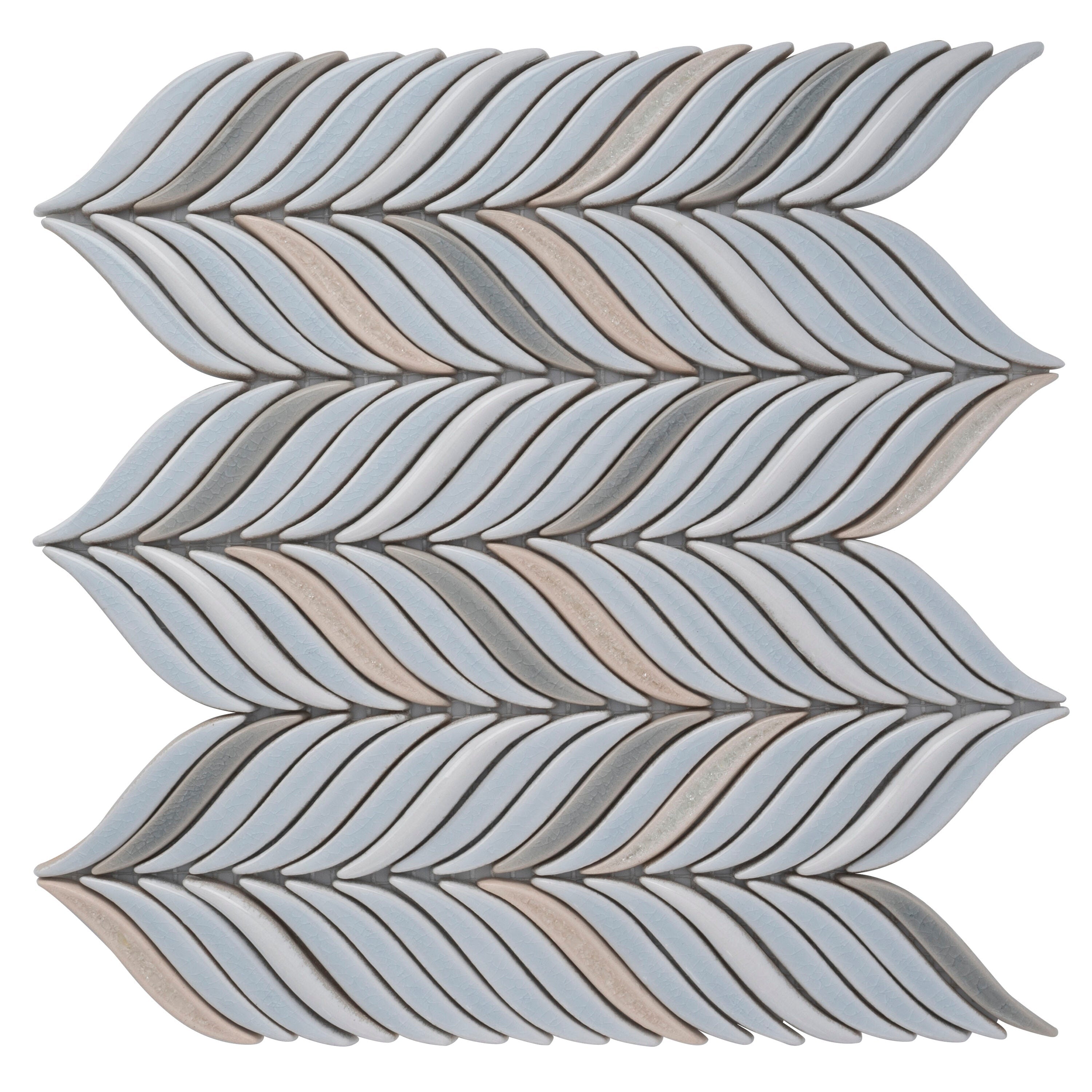 A single green leaf against a white background.