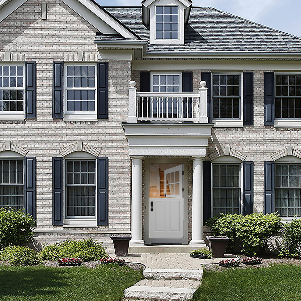 Creative Entryways Craftsman Prehung Single Dutch Front Door - White