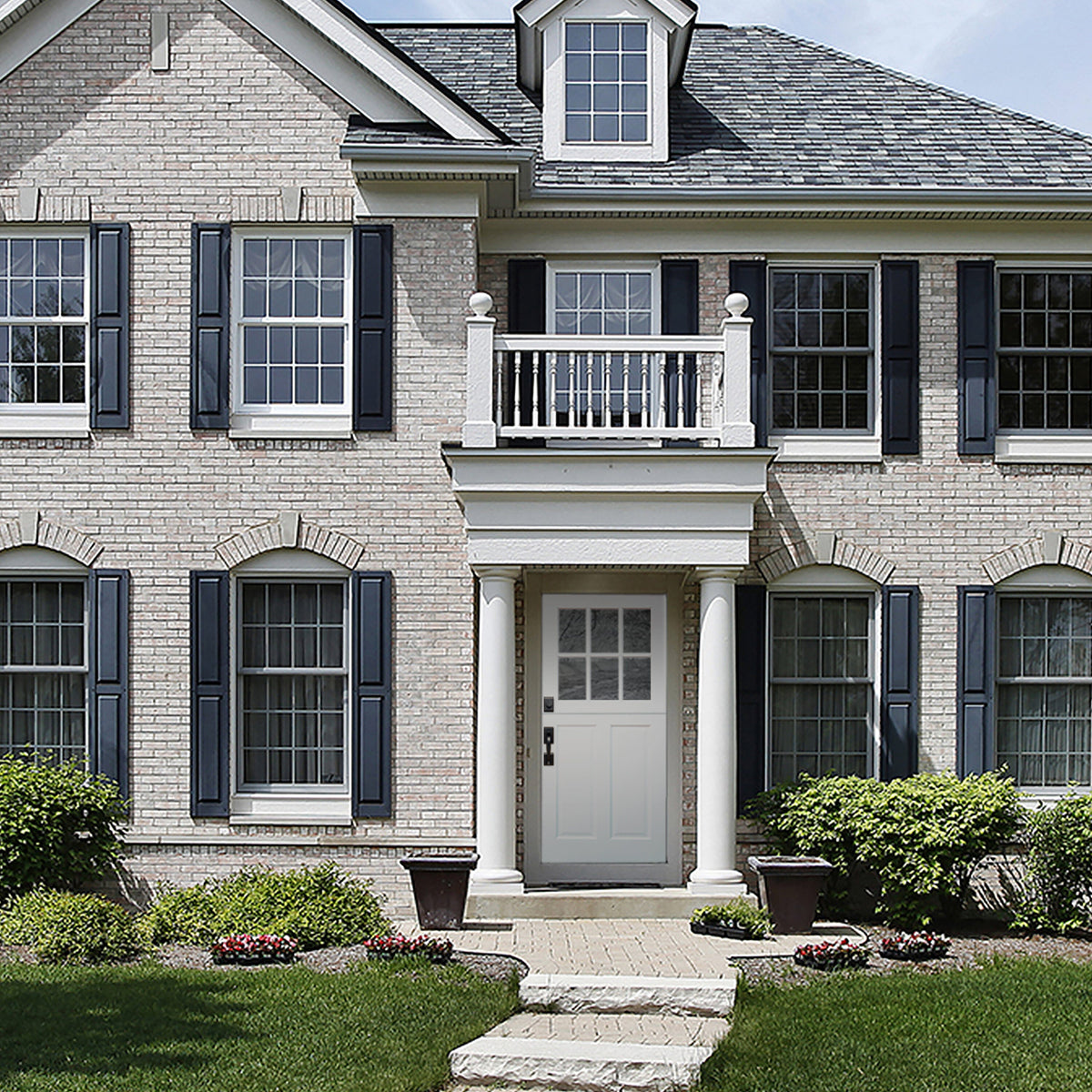 Creative Entryways Craftsman Prehung Single Dutch Front Door - White