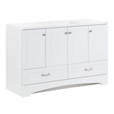 Diamond NOW Cassidy 48.5-in White Single-Sink Bathroom Vanity with White Cultured Marble Top