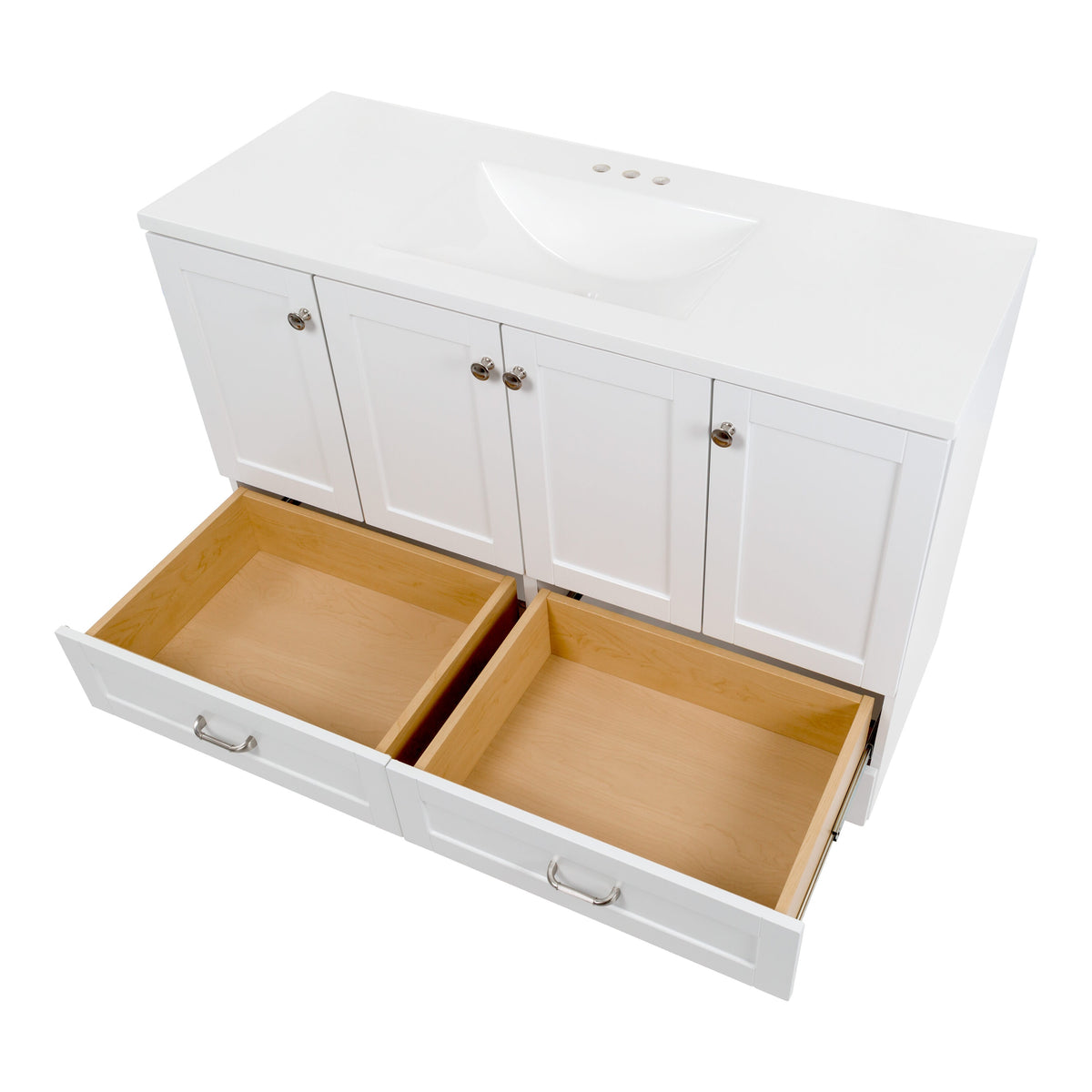 Diamond NOW Cassidy 48.5-in White Single-Sink Bathroom Vanity with White Cultured Marble Top