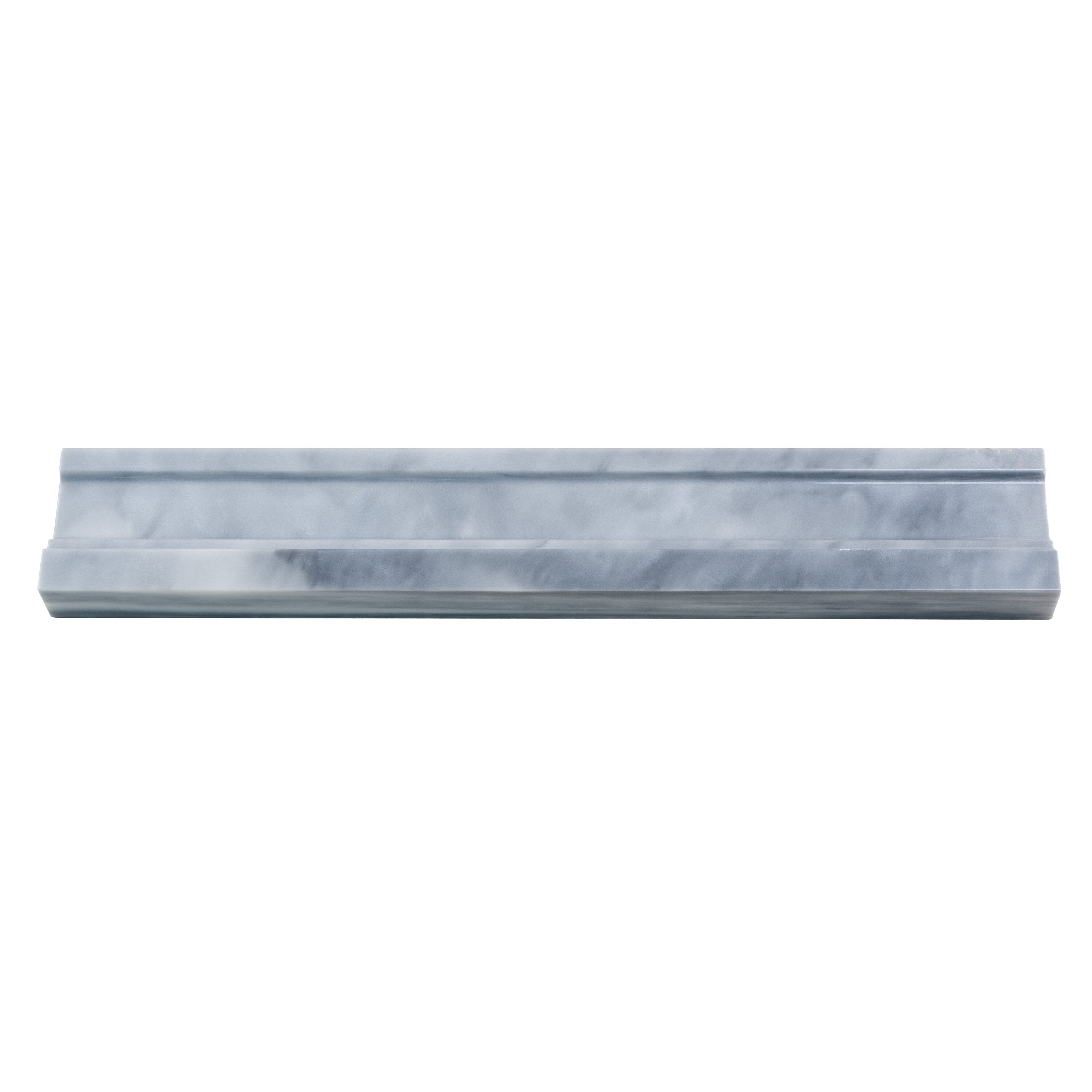 A single green leaf against a white background.