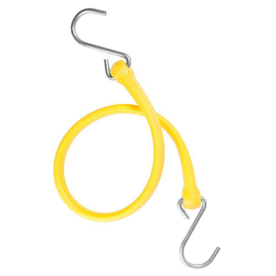 19 in. Polyurethane Bungee Strap with Galvanized S-Hooks (Overall Length: 24 in.) in Yellow - Super Arbor