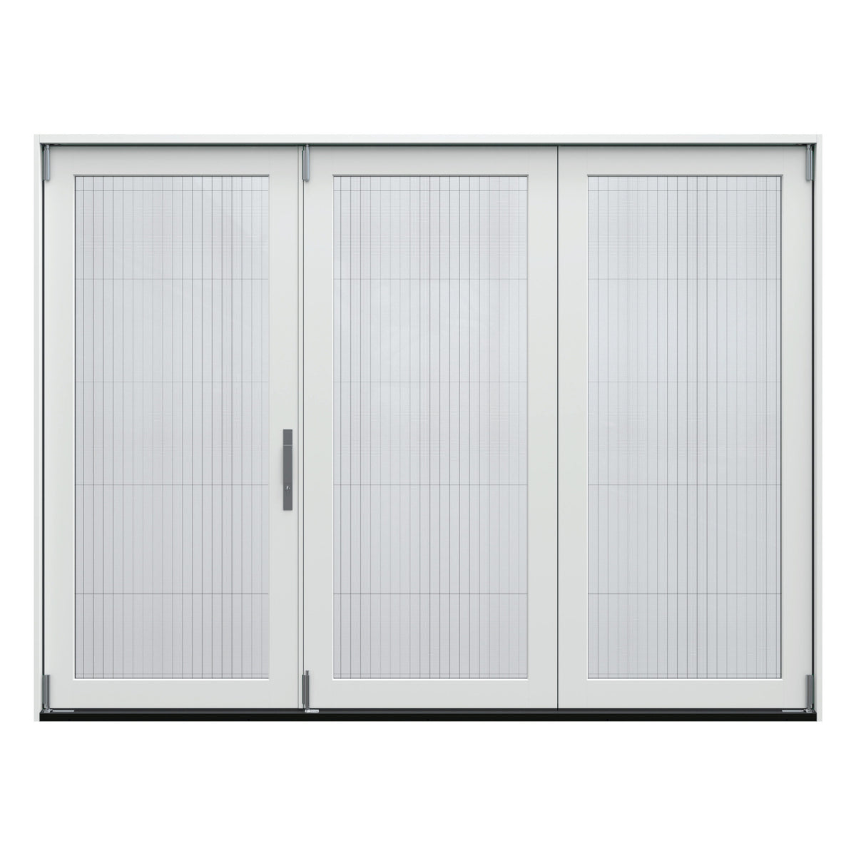 JELD-WEN F-4500 108-in x 80-in x 5-5/8-in Jamb Primed Fiberglass Right-Hand 3-Panel Folding Patio Door with Low-E Tempered Glass (Screen Included)