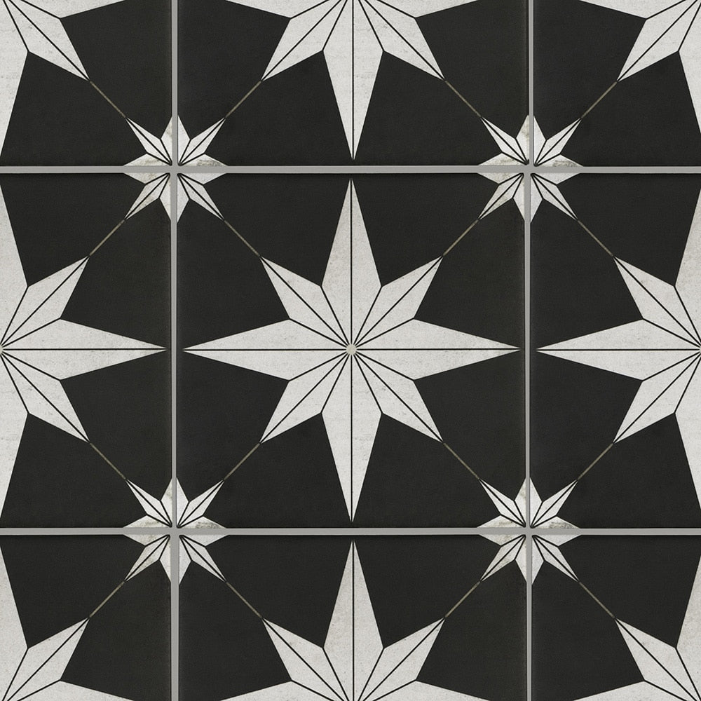 Astro Max Star 8-in x 8-in Matte Porcelain Encaustic Floor and Wall Ti ...