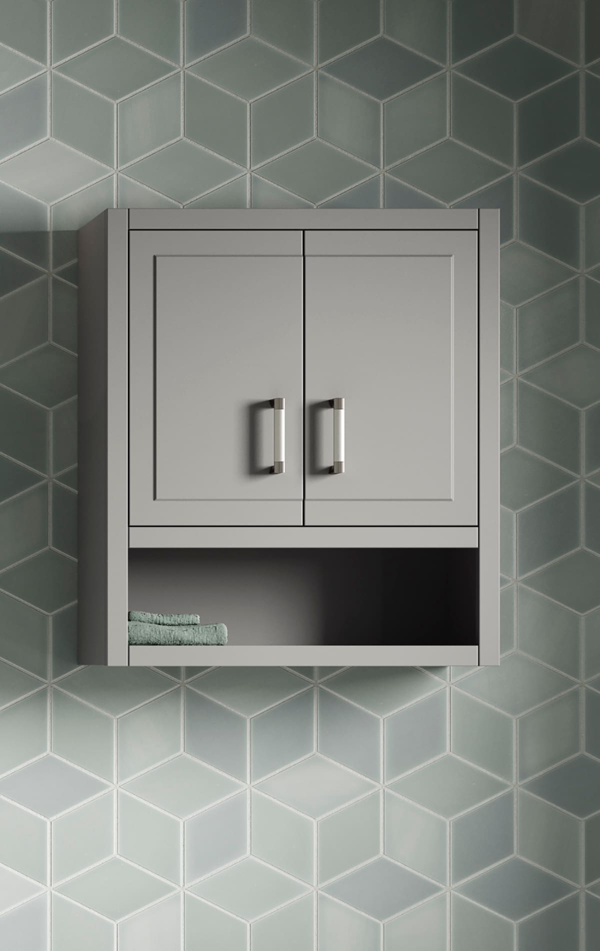 A single green leaf against a white background.