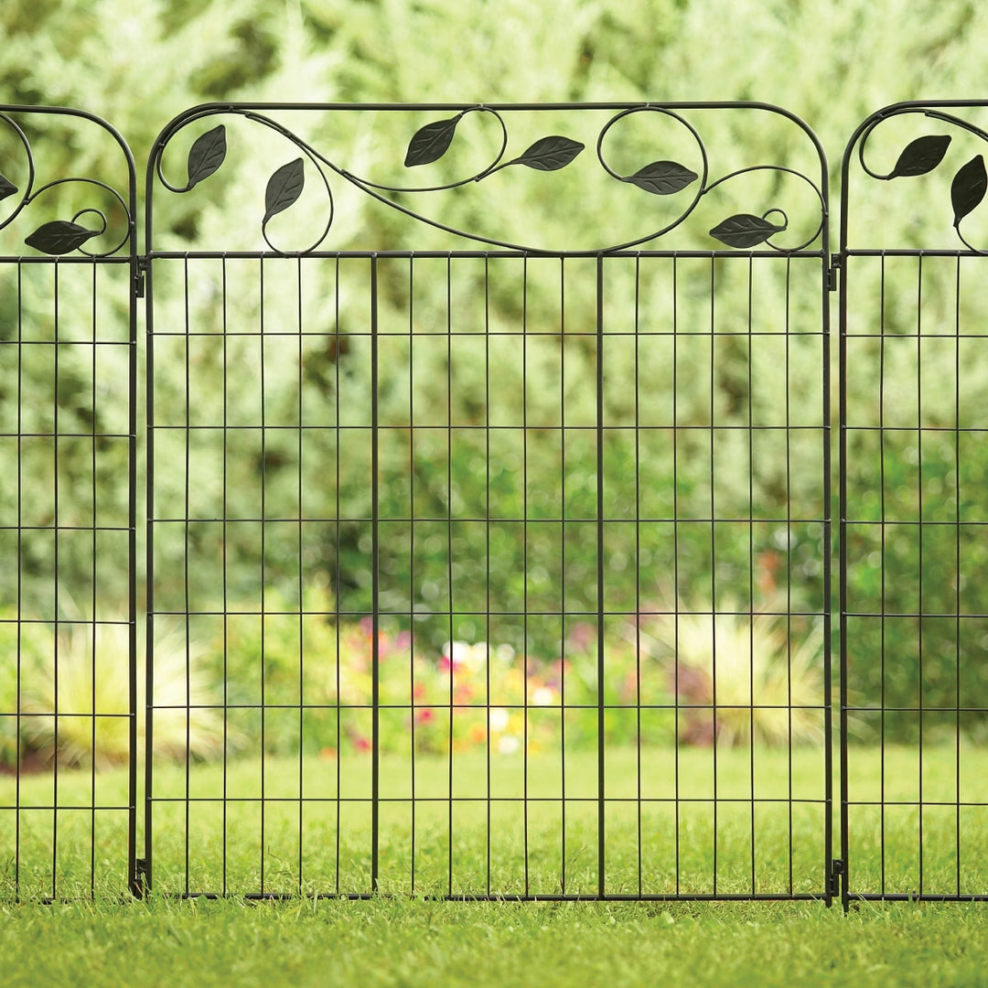 YARDLINK 4-ft H x 3-ft W Black Steel Decorative Metal Straight-top