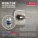 Delta Classic 0.5-in ID Stainless Bathtub/Shower Valve Trim, Single-Handle (T13020-SS)