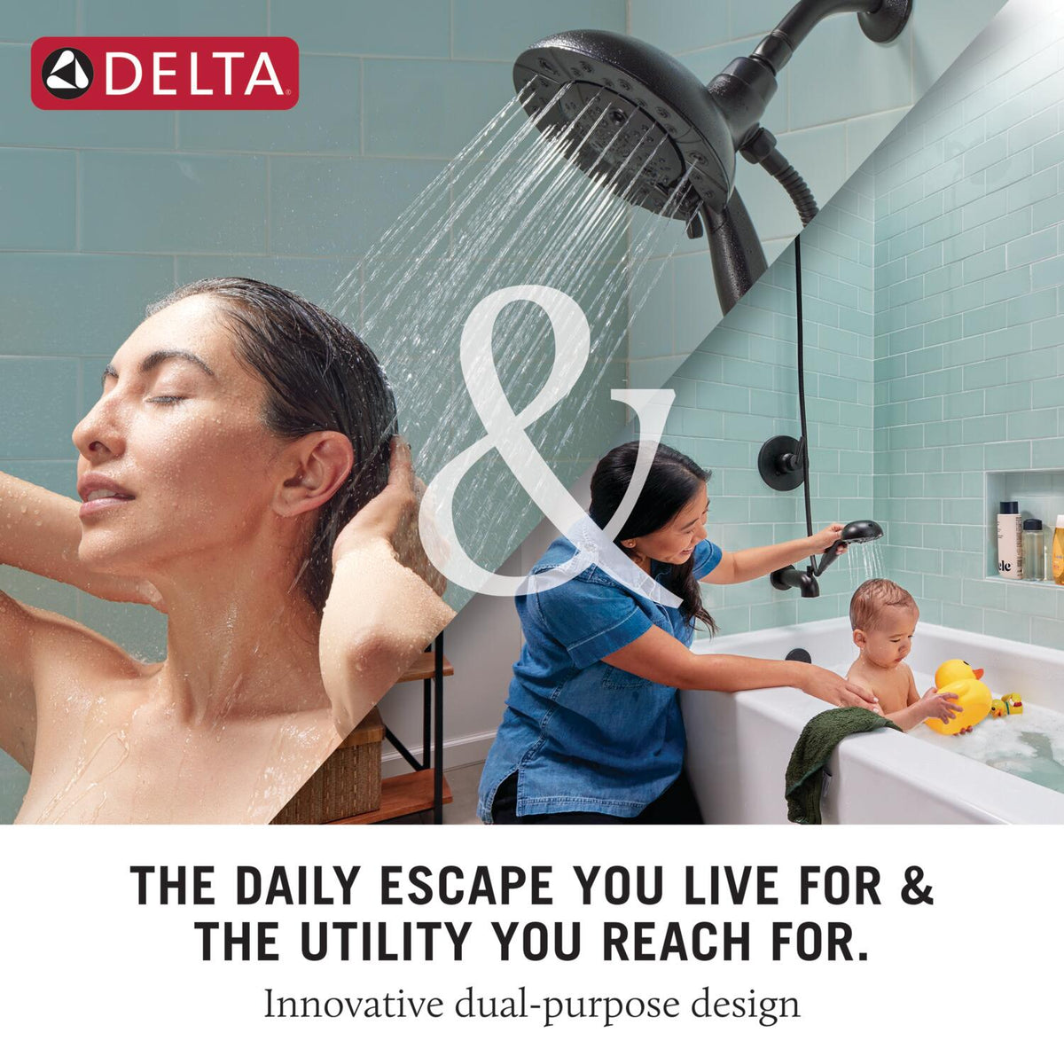 Delta In2ition Stainless 6-in Square Dual/Combo Shower Head, 1.75 GPM