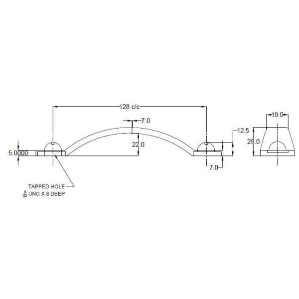 5-1/16 in. (128 mm) Center-to-Center Matte Black Forged Iron Traditional Barn Door Pull - Super Arbor