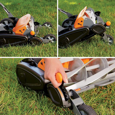 Fiskars 18 in. Cut Manual Push Non-Electric Walk Behind Reel Mower