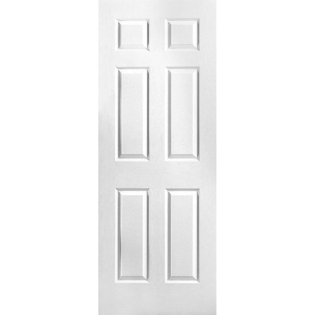 30 in. x 80 in. Textured 6-Panel Hollow Core Primed Composite Interior Door Slab