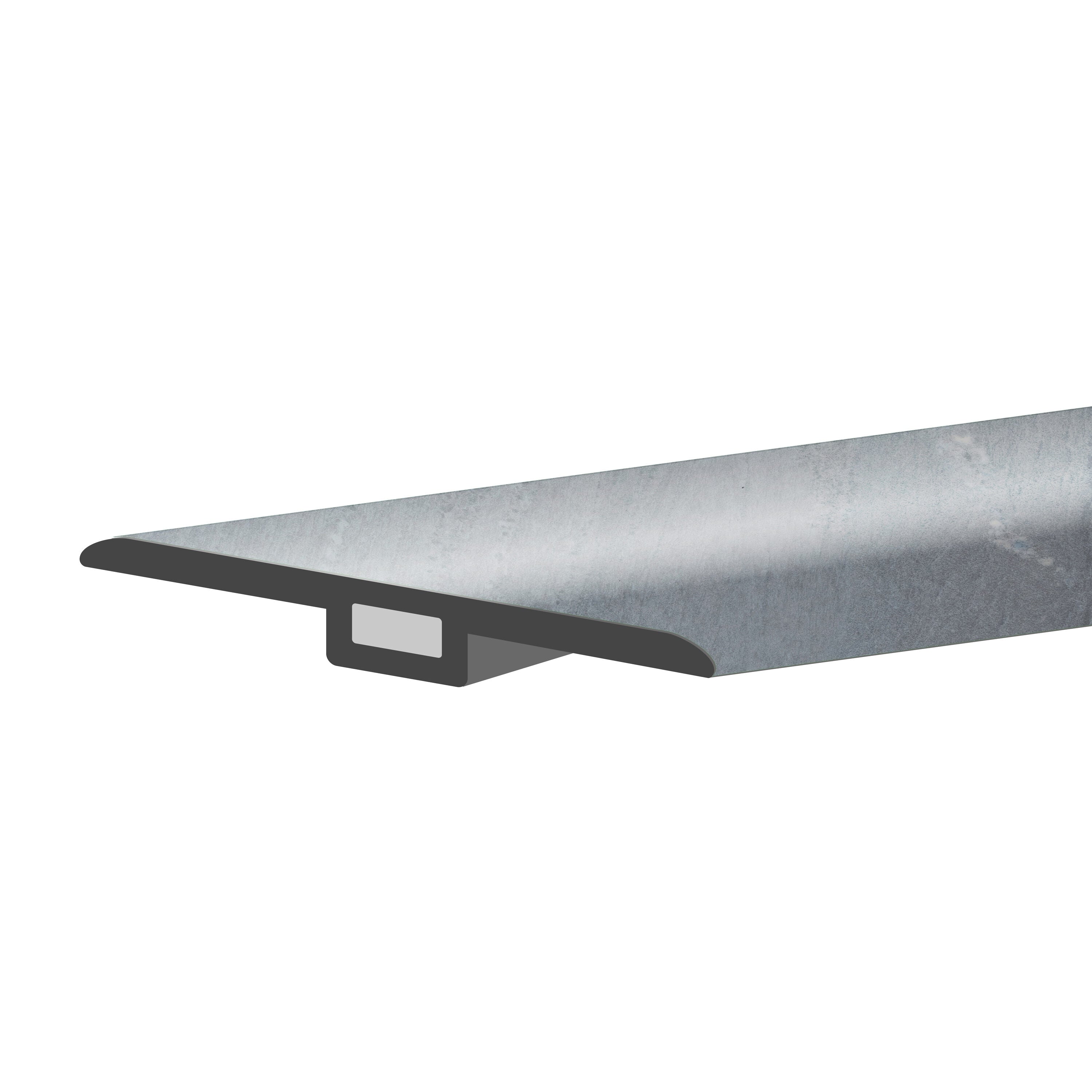 A single green leaf against a white background.