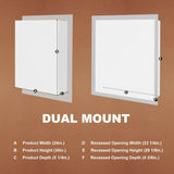 ExBrite Opale 24-in x 30-in Lighted LED Fog Free Surface/Recessed Mount Silver- 30"h- Left Mirrored Soft Close Medicine Cabinet with Outlet