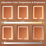ExBrite Opale 24-in x 30-in Lighted LED Fog Free Surface/Recessed Mount Silver- 30"h- Left Mirrored Soft Close Medicine Cabinet with Outlet