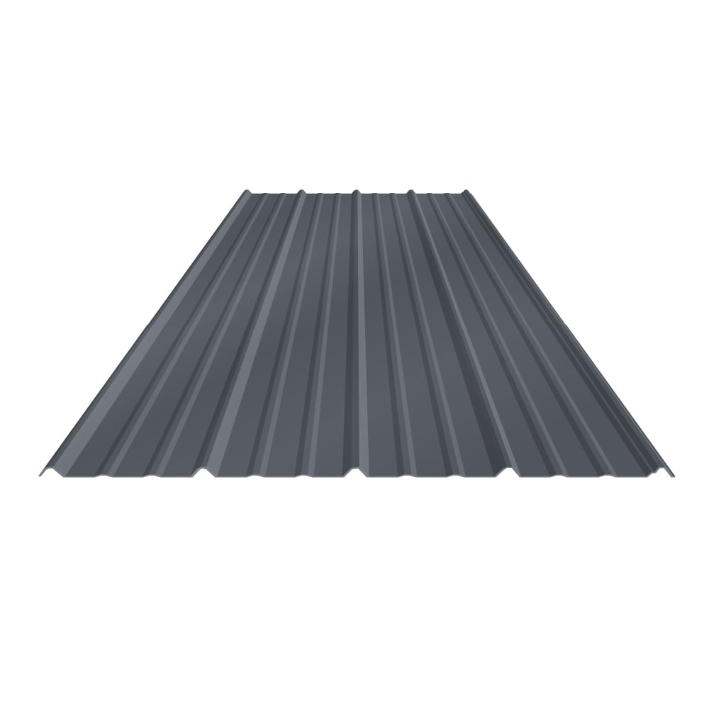 Metal Sales Classic Rib 3-ft x 8-ft Ribbed Charcoal Steel Roof Panel ...