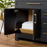Style Selections Cauley 36-in Black Single Sink Bathroom Vanity with White Cultured Marble Top