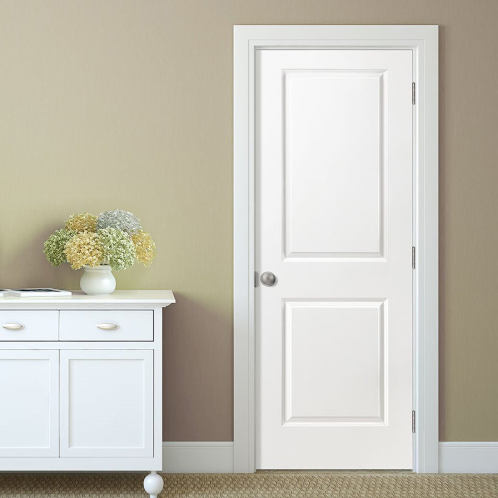 Masonite Traditional 30-in x 80-in 2-Panel Square Hollow Core Primed Molded Composite Left-Hand Single Prehung Interior Door