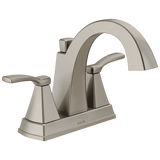 Delta Flynn Brushed Nickel 2-Handle 4-in Centerset WaterSense Bathroom Sink Faucet with Drain