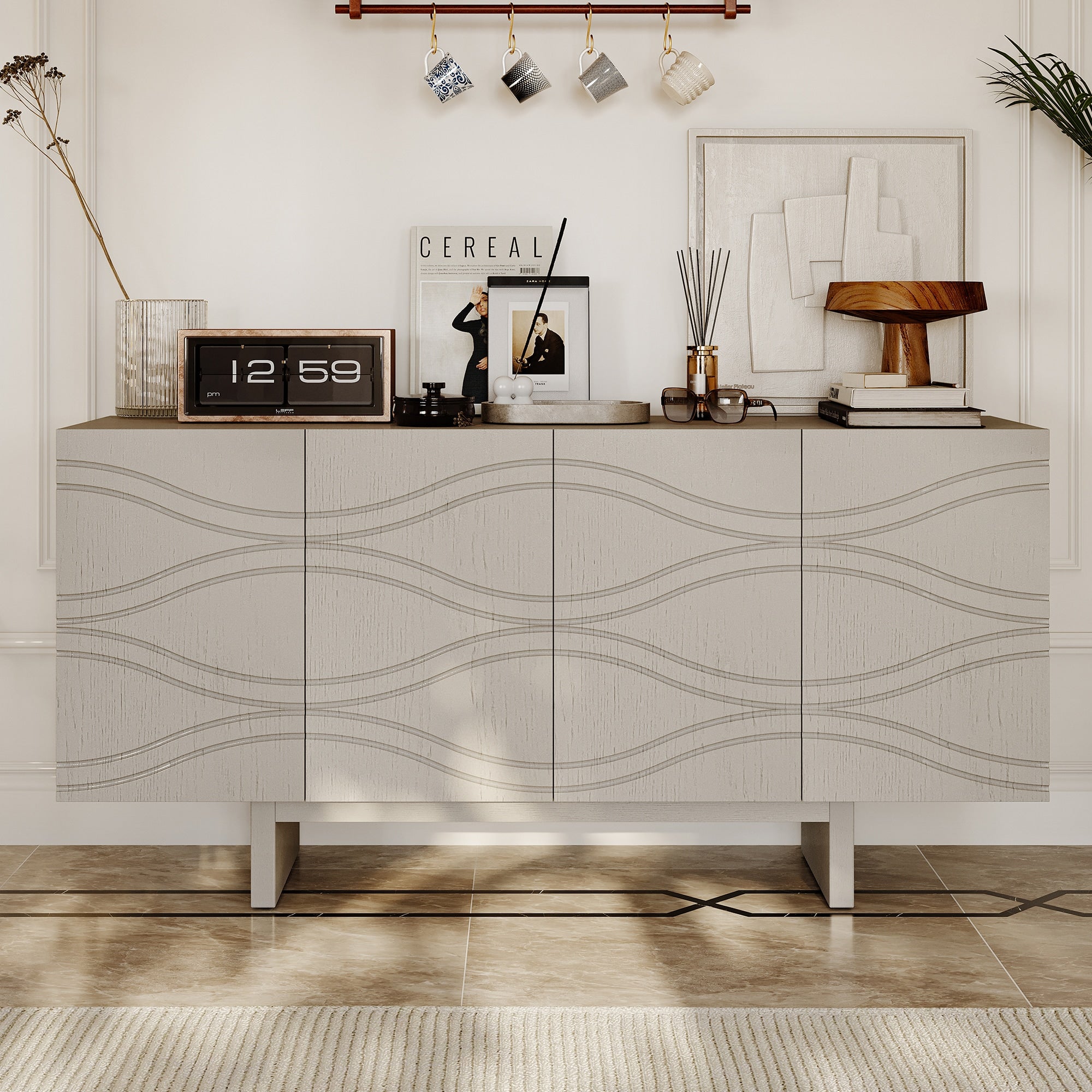 GZMR 15.75-in W x 30.71-in H Mdf White Freestanding Utility Storage Ca ...