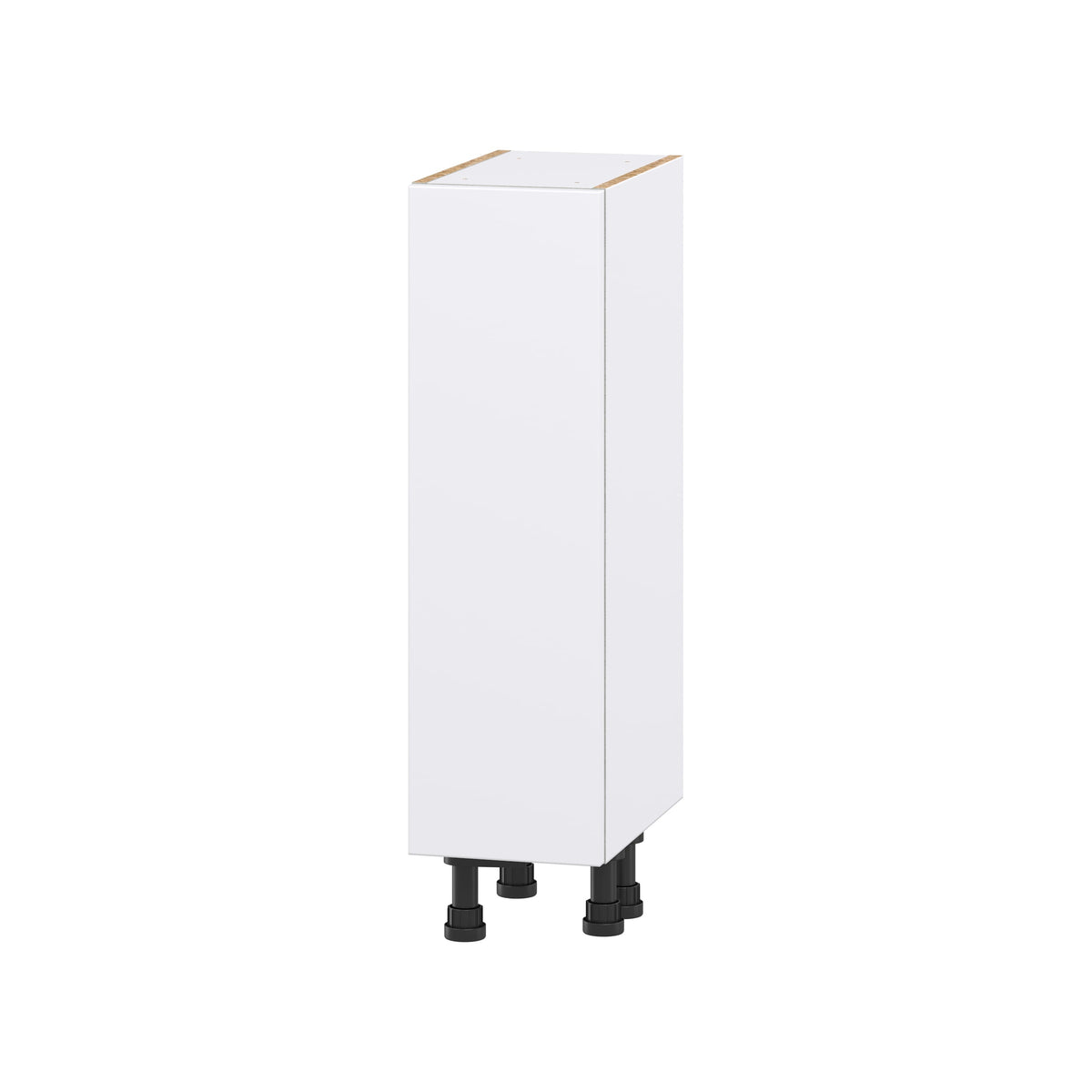 Hugo&Borg Lasalle 9-in W x 34.5-in H x 14-in D Bright White Slab Base Fully Assembled Cabinet (Flat Panel Slab Door Style)