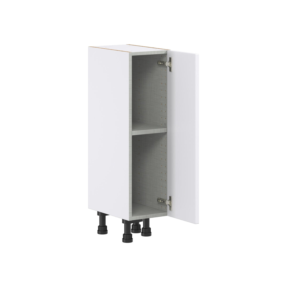 Hugo&Borg Lasalle 9-in W x 34.5-in H x 14-in D Bright White Slab Base Fully Assembled Cabinet (Flat Panel Slab Door Style)