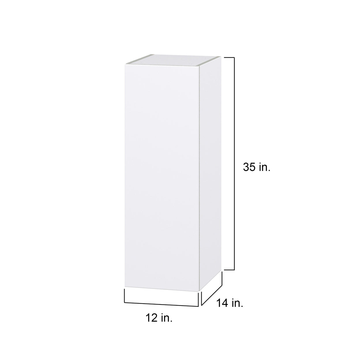Hugo&Borg Lasalle 12-in W x 35-in H x 14-in D Bright White Slab Wall Fully Assembled Cabinet (Flat Panel Slab Door Style)