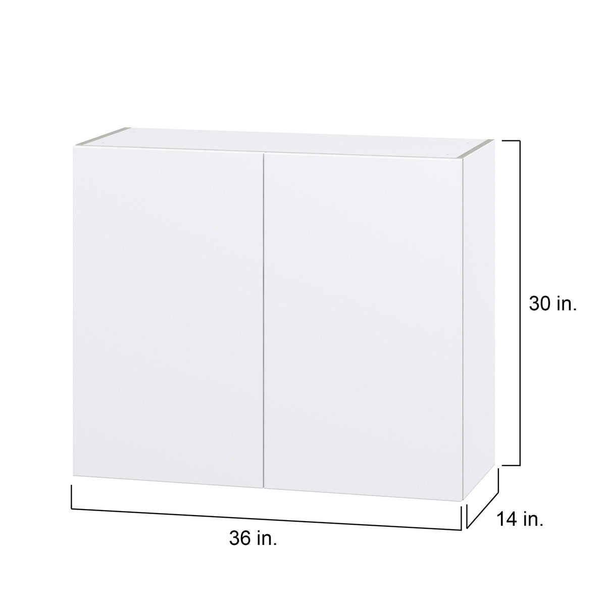 Hugo&Borg Lasalle 36-in W x 30-in H x 14-in D Bright White Slab Wall Fully Assembled Cabinet (Flat Panel Slab Door Style)