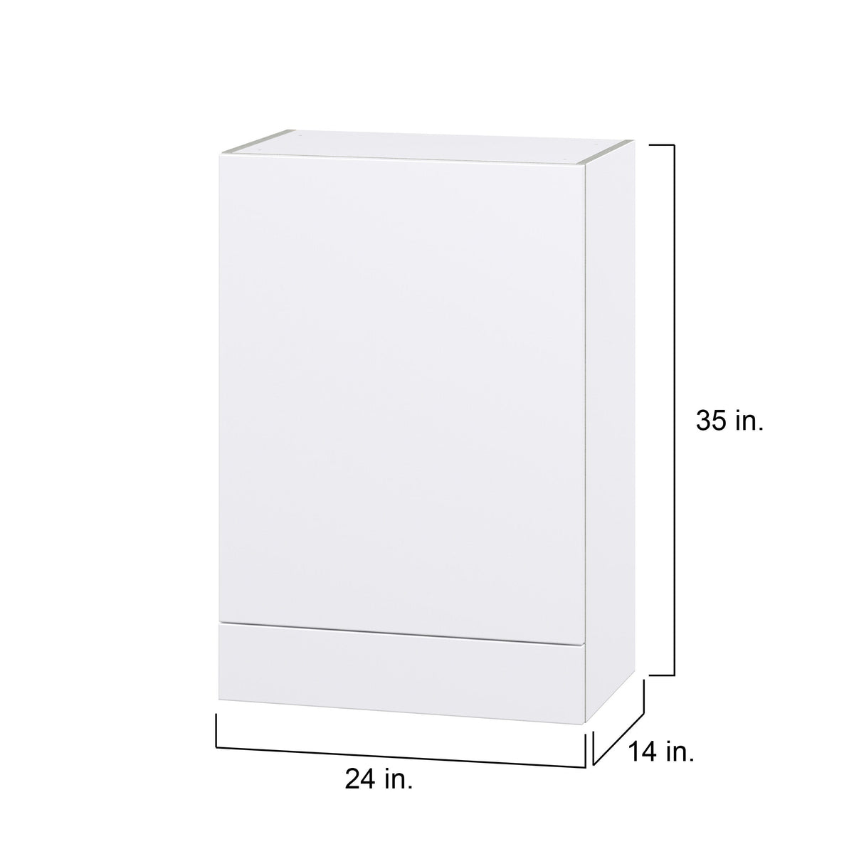 Hugo&Borg Lasalle 24-in W x 35-in H x 14-in D Bright White Slab Wall Fully Assembled Cabinet (Flat Panel Slab Door Style)
