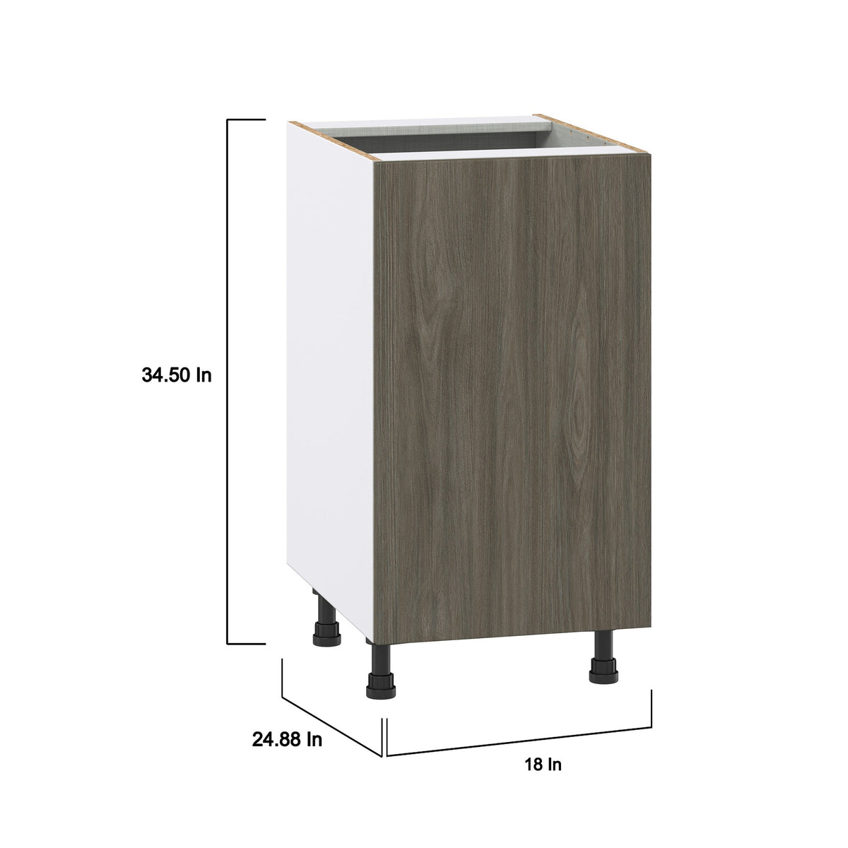 Hugo&Borg Savane 18-in W x 34.5-in H x 24-in D Textmel Base Fully Assembled Cabinet (Flat Panel Slab Door Style)