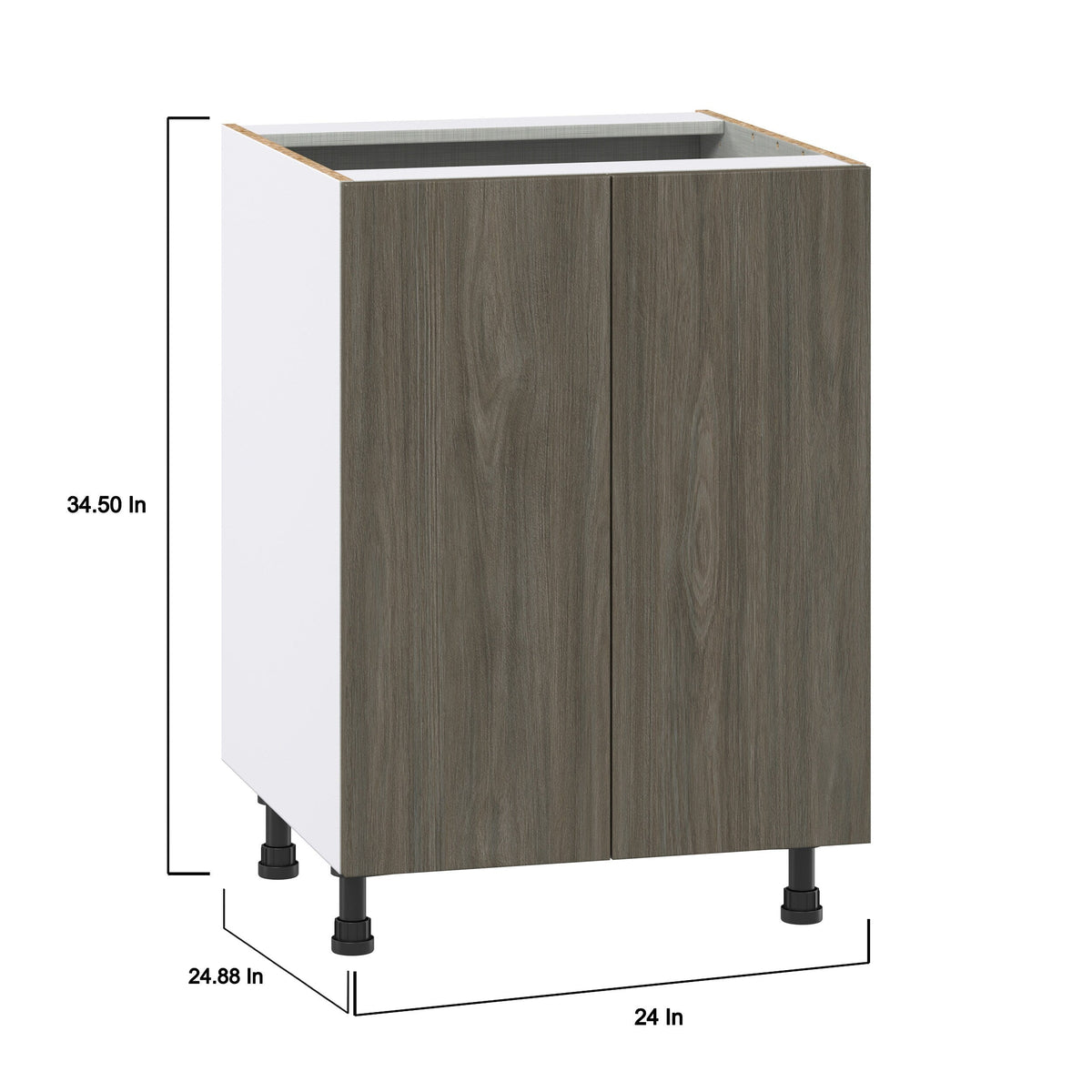 Hugo&Borg Savane 24-in W x 34.5-in H x 24-in D Textmel Base Fully Assembled Cabinet (Flat Panel Slab Door Style)