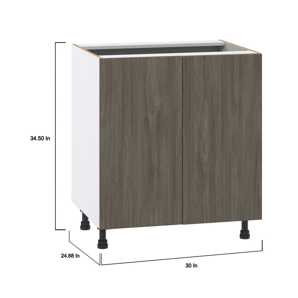 Hugo&Borg Savane 30-in W x 34.5-in H x 24-in D Textmel Base Fully Assembled Cabinet (Flat Panel Slab Door Style)