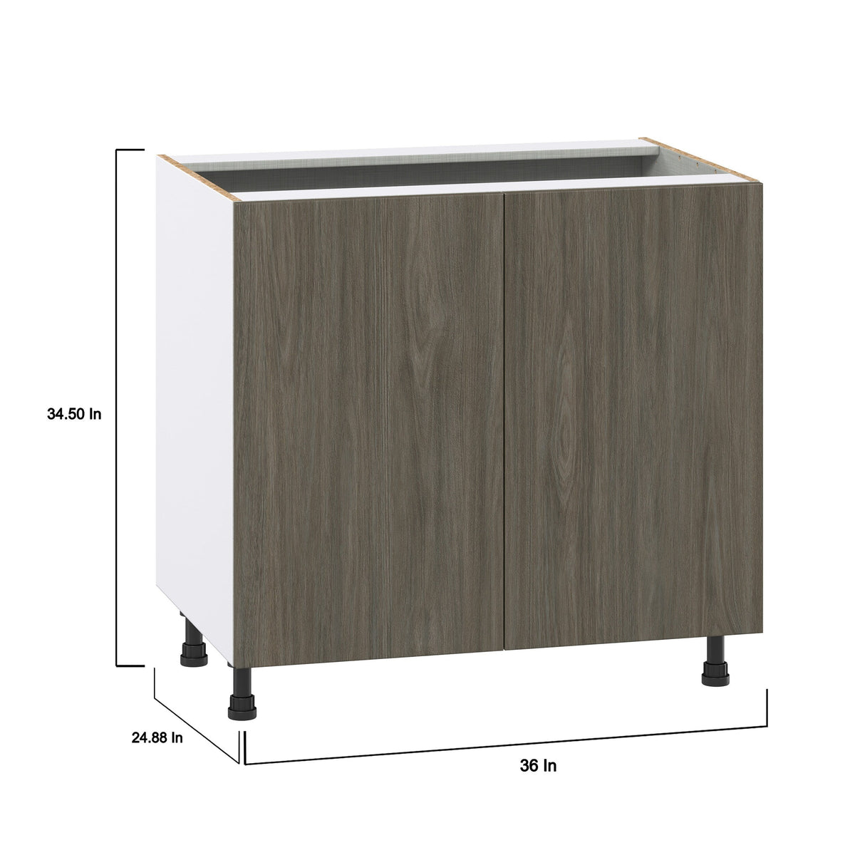 Hugo&Borg Savane 36-in W x 34.5-in H x 24-in D Textmel Base Fully Assembled Cabinet (Flat Panel Slab Door Style)