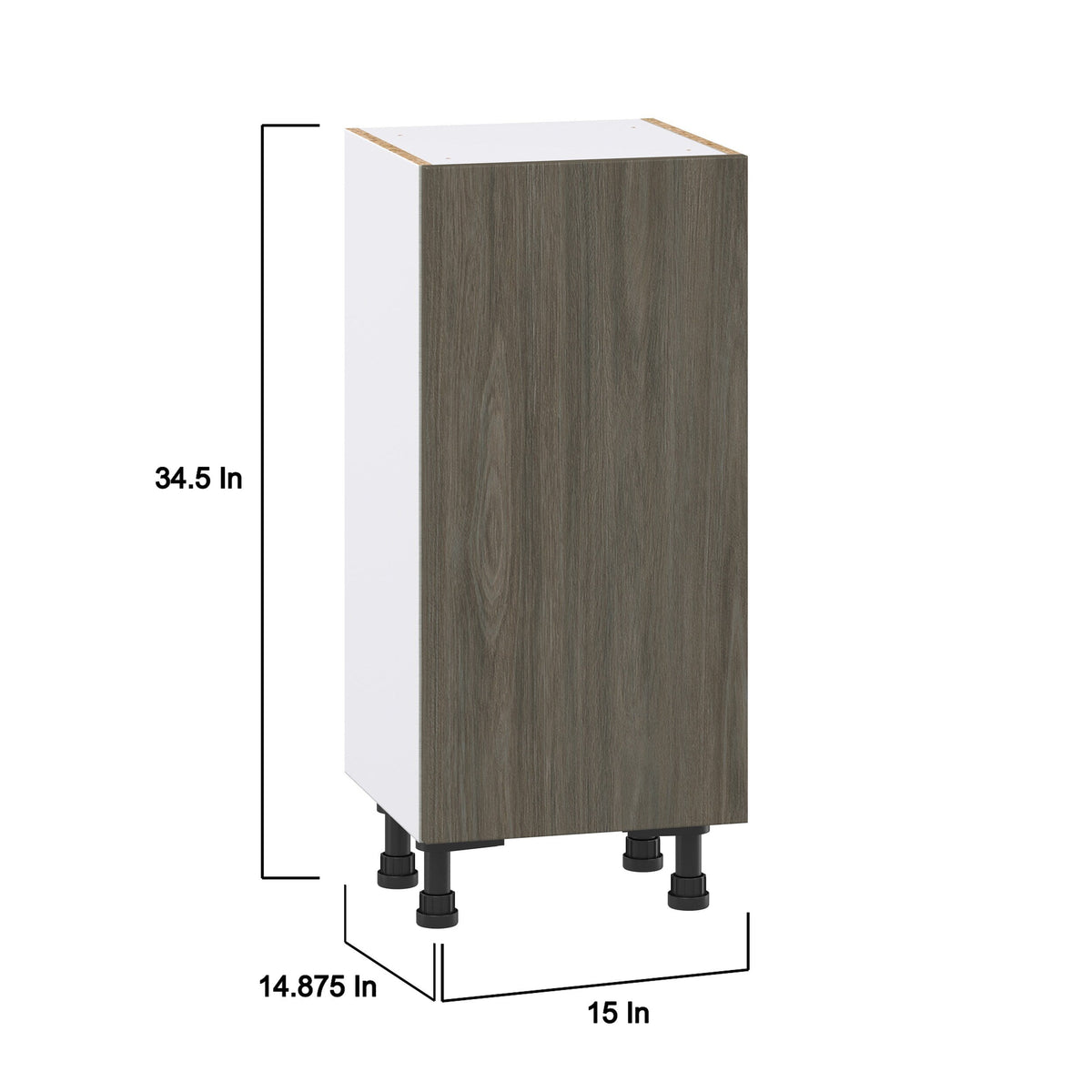 Hugo&Borg Savane 15-in W x 34.5-in H x 14-in D Textmel Base Fully Assembled Cabinet (Flat Panel Slab Door Style)
