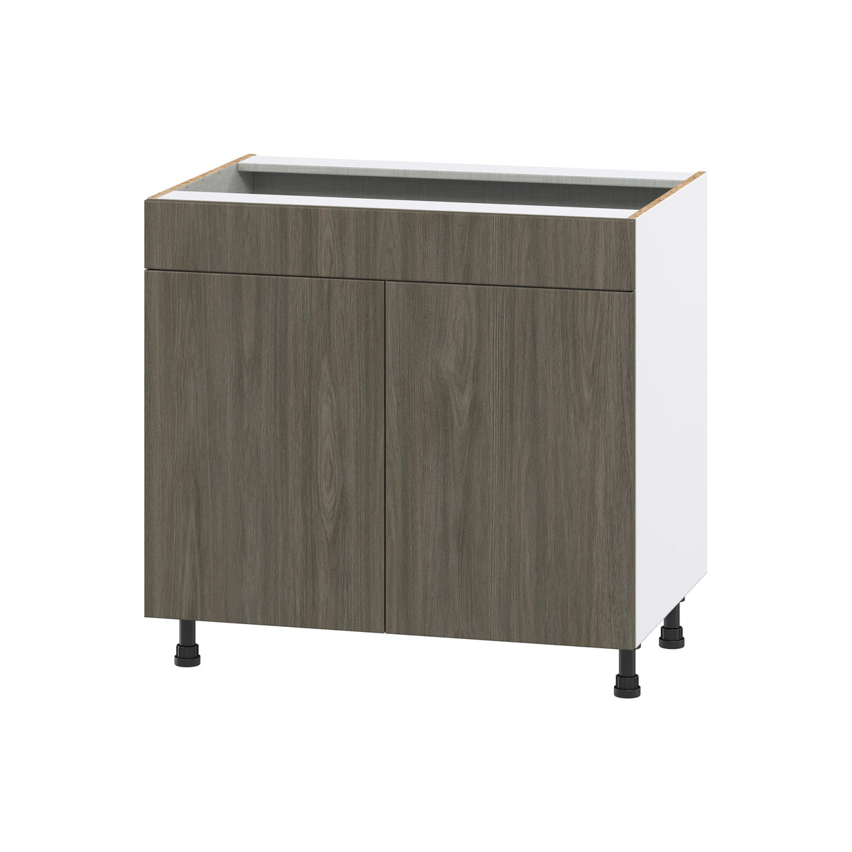 Hugo&Borg Savane 36-in W x 34.5-in H x 24-in D Textmel Base Fully Assembled Cabinet (Flat Panel Slab Door Style)