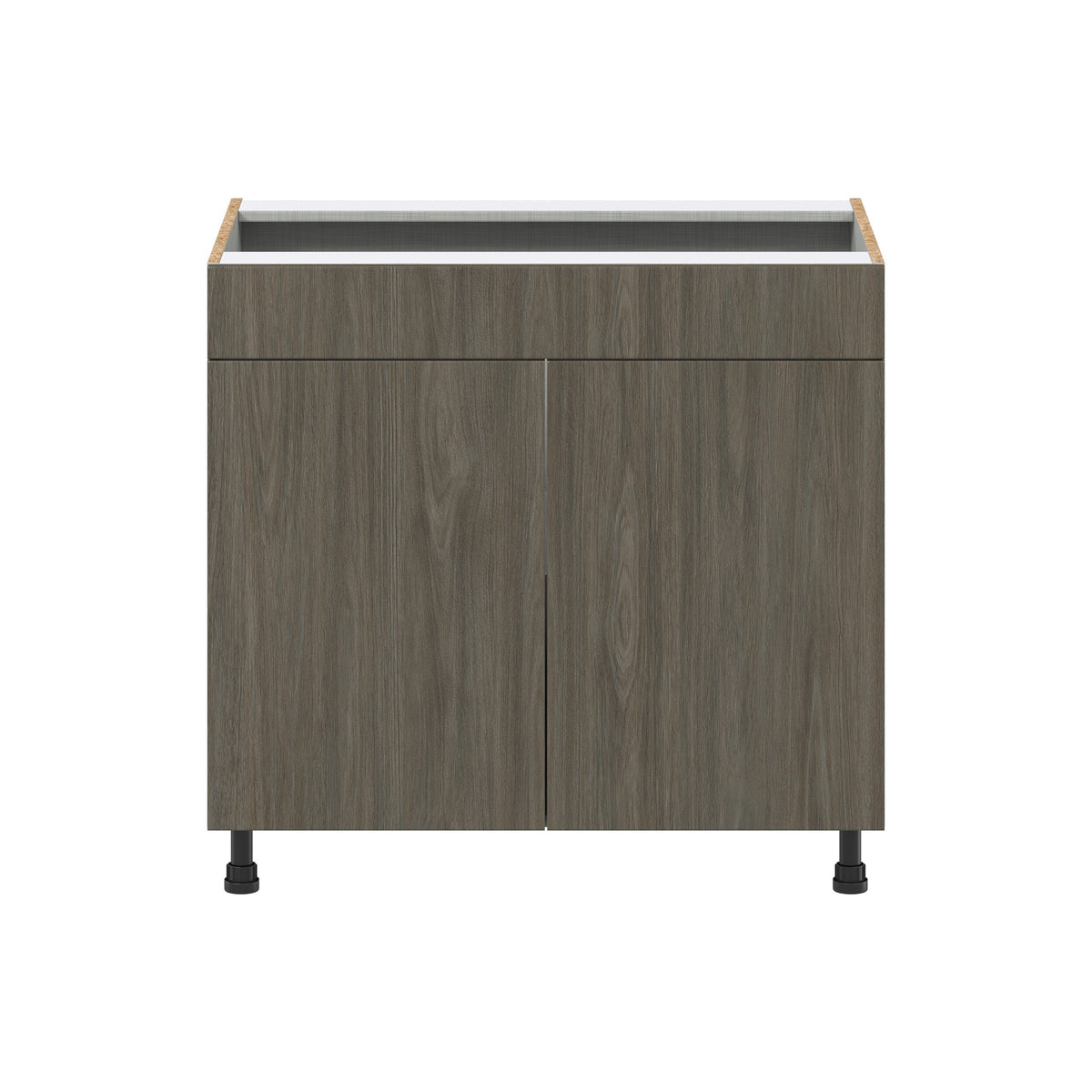 Hugo&Borg Savane 36-in W x 34.5-in H x 24-in D Textmel Base Fully Assembled Cabinet (Flat Panel Slab Door Style)