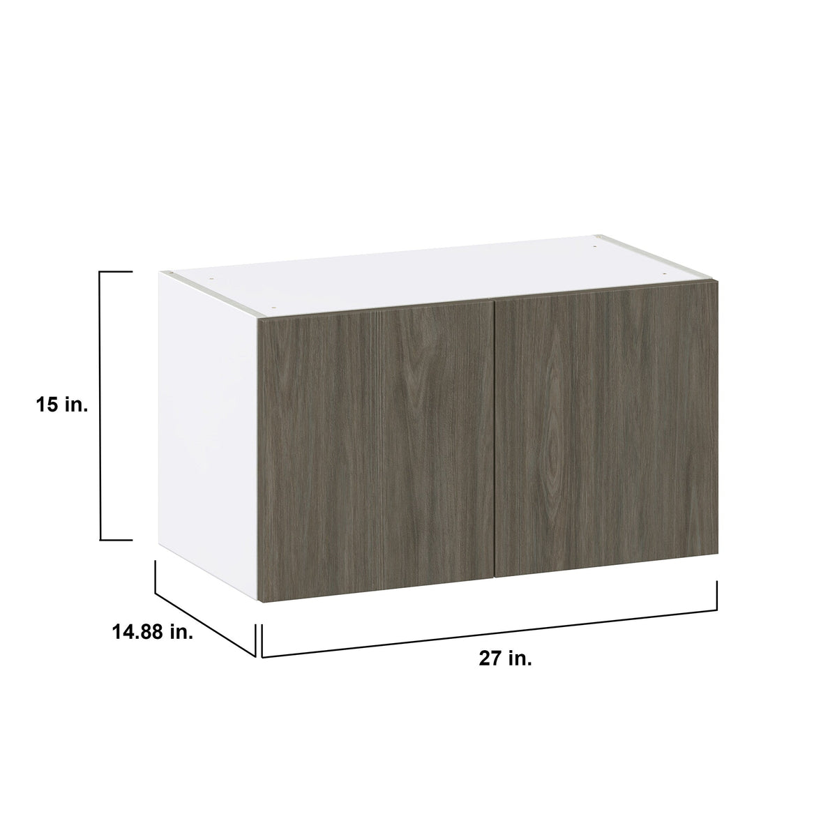 Hugo&Borg Savane 27-in W x 15-in H x 14-in D Textmel Wall Fully Assembled Cabinet (Flat Panel Slab Door Style)