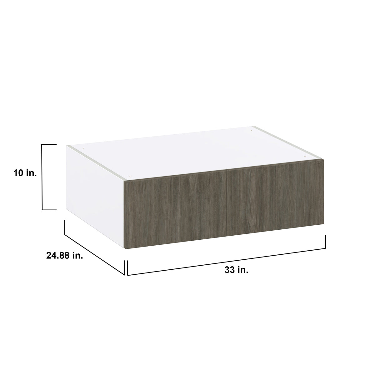 Hugo&Borg Savane 33-in W x 10-in H x 24-in D Textmel Wall Fully Assembled Cabinet (Flat Panel Slab Door Style)