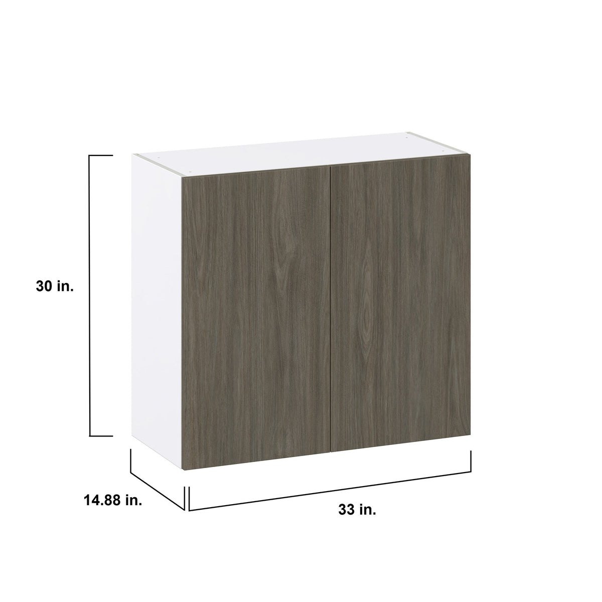 Hugo&Borg Savane 33-in W x 30-in H x 14-in D Textmel Wall Fully Assembled Cabinet (Flat Panel Slab Door Style)