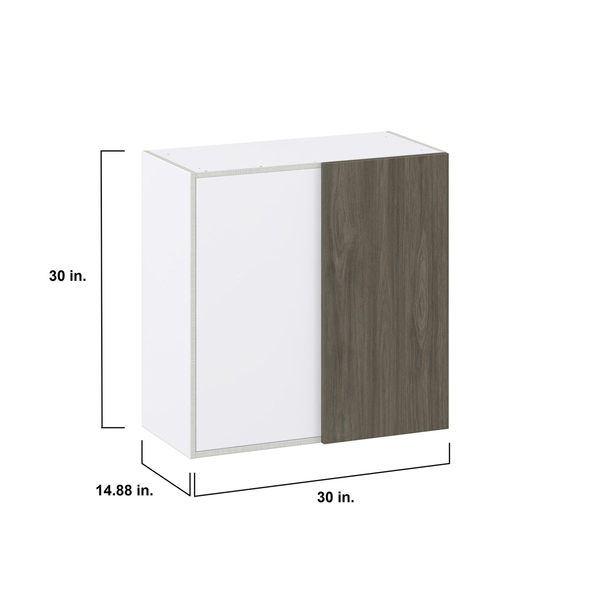 Hugo&Borg Savane 30-in W x 30-in H x 14-in D Textmel Wall Fully Assembled Cabinet (Flat Panel Slab Door Style)
