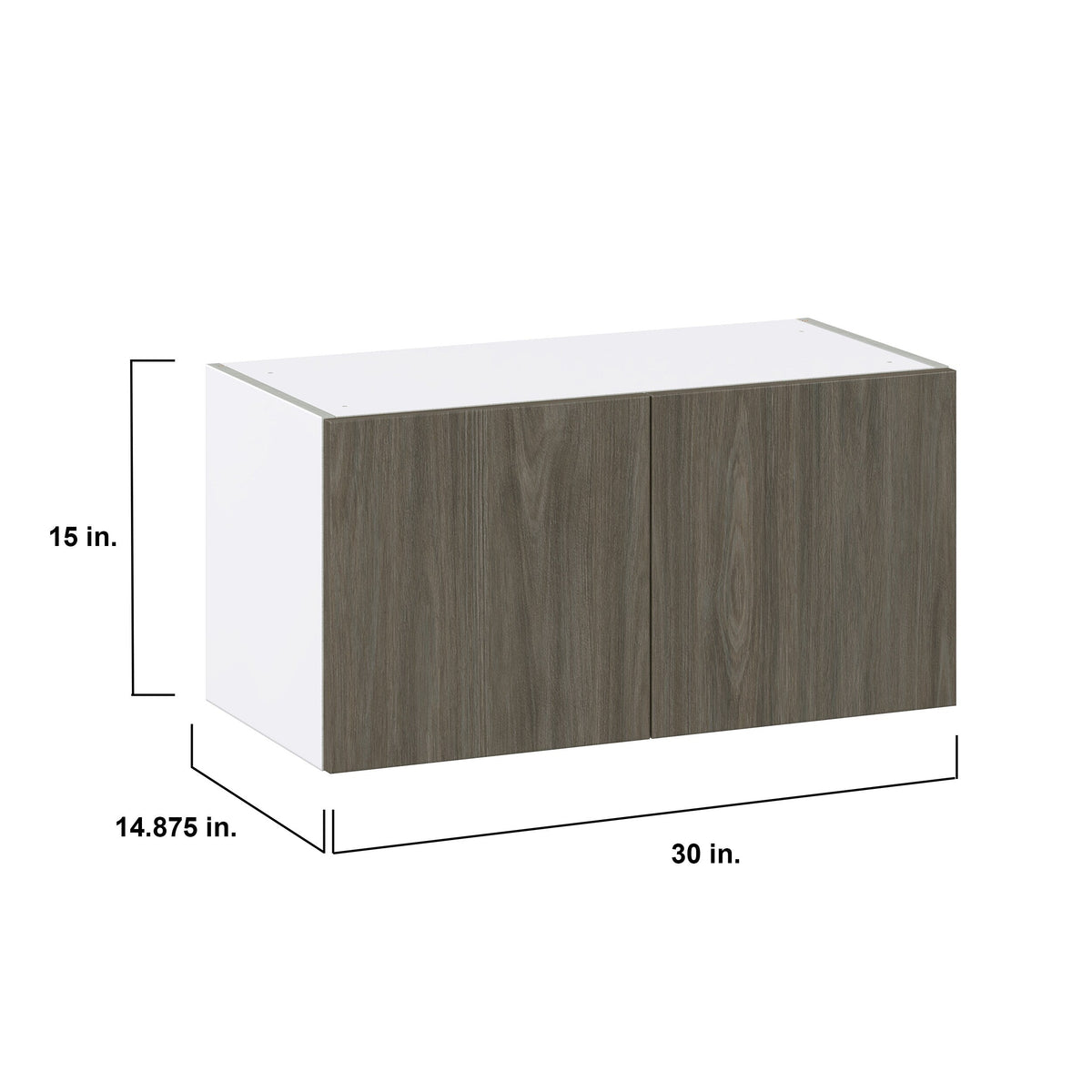Hugo&Borg Savane 30-in W x 15-in H x 14-in D Textmel Wall Fully Assembled Cabinet (Flat Panel Slab Door Style)