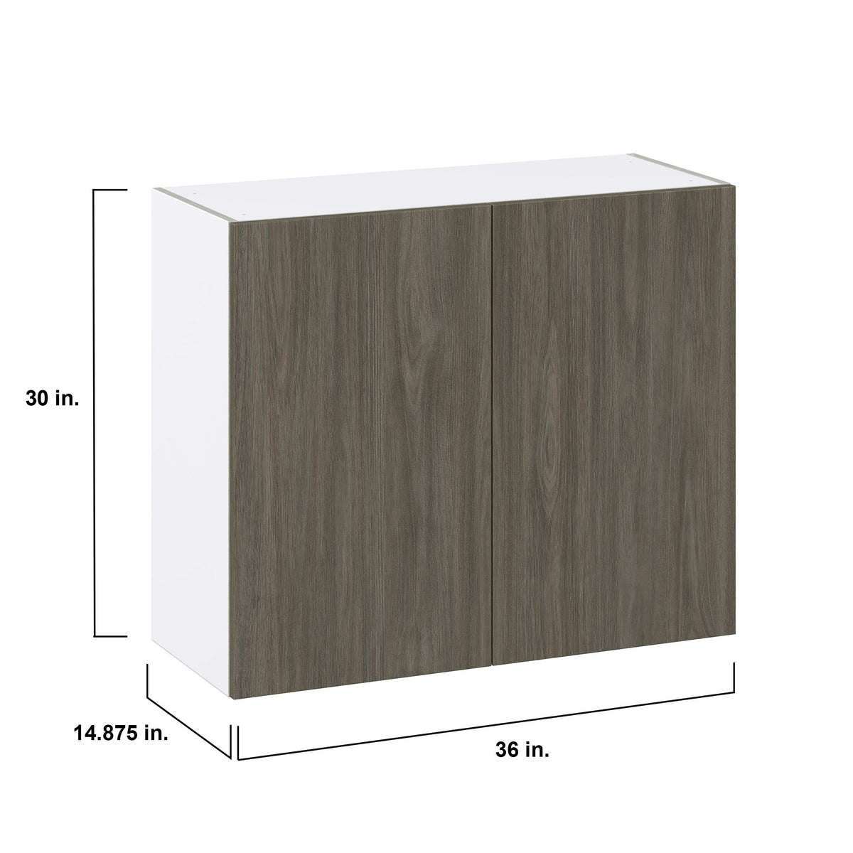 Hugo&Borg Savane 36-in W x 30-in H x 14-in D Textmel Wall Fully Assembled Cabinet (Flat Panel Slab Door Style)
