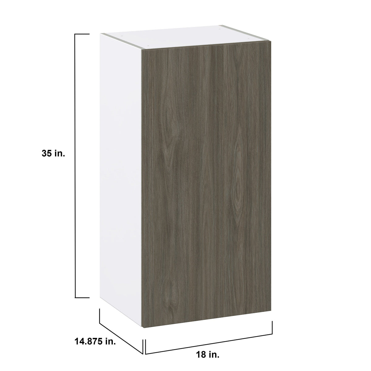 Hugo&Borg Savane 18-in W x 35-in H x 14-in D Textmel Wall Fully Assembled Cabinet (Flat Panel Slab Door Style)